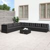 vidaXL 8-tlg. Garten-Lounge-Set mit Kissen Schwarz Poly Rattan