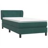 vidaXL Boxspringbett mit Matratze Dunkelgr&uuml;n 100x210 cm Samt