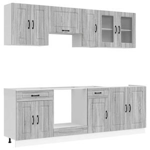 vidaXL 8-tlg. K&uuml;chenschrank-Set Kalmar Grau Sonoma Holzwerkstoff