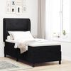 vidaXL Boxspringbett mit Matratze Schwarz 200 x 90 cm Polyester