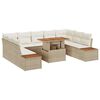 vidaXL Gartensofa-set 10 Stk. Beige Poly-Rattan