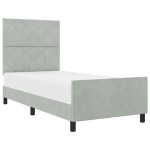 vidaXL Boxspringbett mit Kopfteil Hellgrau 90 x 190 cm Samt