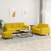 vidaXL 3-tlg. Sofagarnitur mit Kissen Gelb Samt