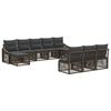 vidaXL Gartensofa-set 10 stk. Grau Poly-Rattan