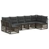 vidaXL Gartensofa-set 7 pcs Grau Poly-Rattan