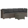 vidaXL 4-Sitzer Gartensofa mit Kissen Rattan Look PP Hellgrau