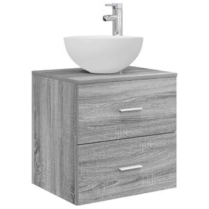 vidaXL Wandmontierte Waschbeckenschr&auml;nke Grau Sonoma 49,5 x 35 x 63 cm