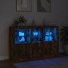 vidaXL Sideboard mit LED-Leuchten R&auml;uchereiche 162x37x100 cm