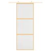 vidaXL Schiebetür Golden 76x205 cm Matt ESG-Glas und Aluminium