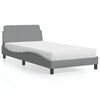 vidaXL Bett mit Matratze "Dover" Hellgrau 100x200 cm Stoff