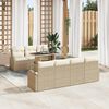 vidaXL Gartensofa-set mit Kissen mit Speicher 8 pcs Beige Poly Rattan