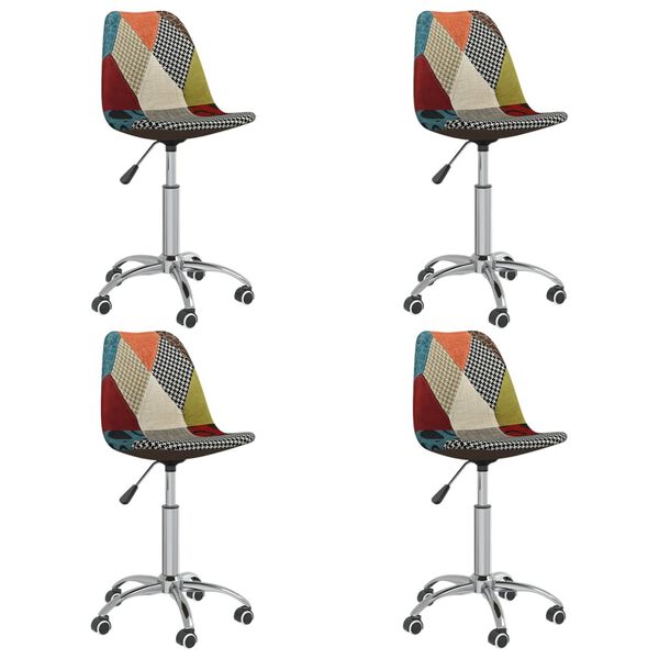 vidaXL Esszimmerst&uuml;hle 4 Stk. Drehbar Patchwork Stoff