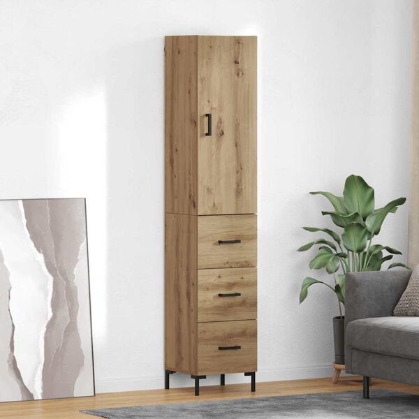 vidaXL Highboard Artisan-Eiche 69,5 x 34 x 180 cm Holzwerkstoff