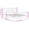 vidaXL Bettgestell mit Kopf- und Fu&szlig;teil Metall Wei&szlig; 135x190 cm
