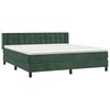 vidaXL Boxspringbett mit Matratze Dunkelgr&uuml;n 180x200 cm Samt