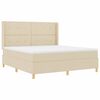vidaXL Boxspringbett mit Matratze Creme 180 x 200 cm Stoff