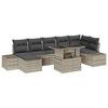 vidaXL Garten-Sofa-Set mit Speicher 8 pcs Hellgrau Poly Rattan