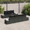 vidaXL Garten-Sofa-Set mit Kissen 8 pcs Schwarz Poly-Rattan