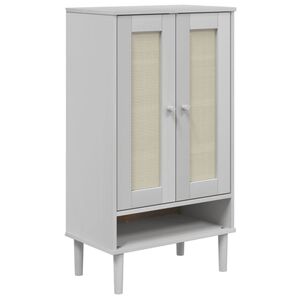 vidaXL Schuhschrank SENJA Rattan-Optik Wei&szlig; 59,5x35x107cm Kiefernholz
