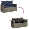 vidaXL 8-tlg. Garten-Sofagarnitur mit Kissen Grau Poly Rattan