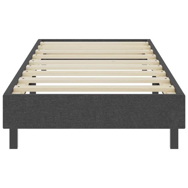 vidaXL Boxspringbett Dunkelgrau Stoff 90x200 cm