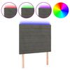 vidaXL LED Kopfteil Dunkelgrau 100x5x118/128 cm Samt