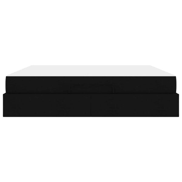 vidaXL Bettgestell mit Matratze mit Matratze 2 pcs Schwarz Stoff