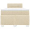 vidaXL Boxspringbett mit Matratze Creme 120x200 cm Stoff