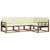 vidaXL Outdoor-Sofagarnitur 4 stk. Natur und Creme