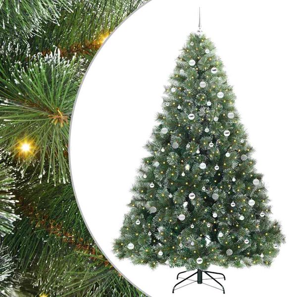vidaXL K&uuml;nstlicher Weihnachtsbaum mit 300 LEDs Gr&uuml;n 240 cm PE und PVC