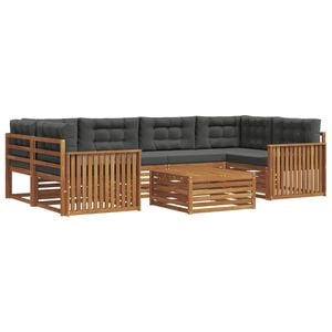 vidaXL Outdoor-Sofagarnitur 7 stk. Natur und Anthrazit