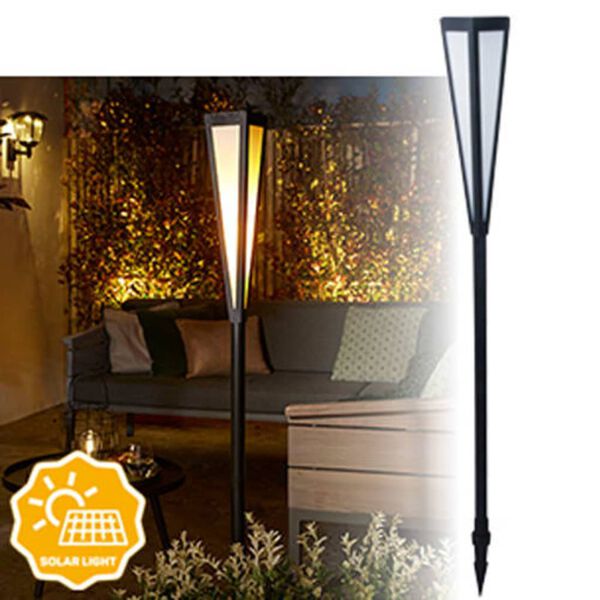 Luxform LED-Solar-Fackellampe Wehmouth Schwarz und Wei&szlig;