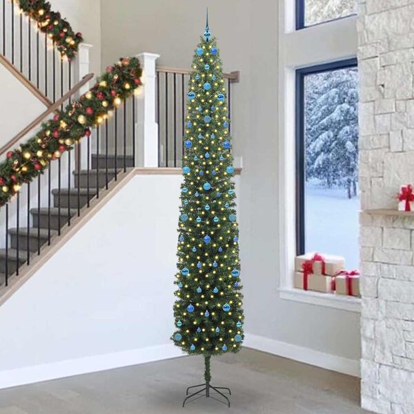 vidaXL Künstlicher Weihnachtsbaum mit 300 LEDs mit Ständer Grün 300 cm