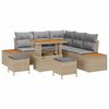 vidaXL Gartensofa-set mit Kissen 8 pcs Beige und Hellgrau