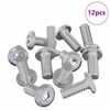 vidaXL Kopf-Sicherungsschraube 12 pcs Silber M6 x 15 mm Stahl