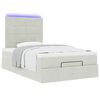 vidaXL Ottoman-Bett mit Matratzen & LEDs Hellgrau 120x200 cm Samt