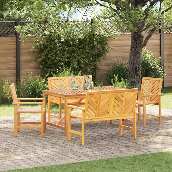 vidaXL Garten Essgruppe 5 pcs Braun Akazie Massivholz