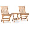 vidaXL 3-tlg. Garten-Essgruppe mit Kissen Klappbar Massivholz Teak