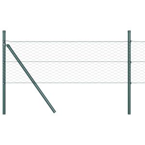 vidaXL Zaunpfosten Gr&uuml;n 50 x 0,4 m (36 mm Maschen) Stahl und PVC