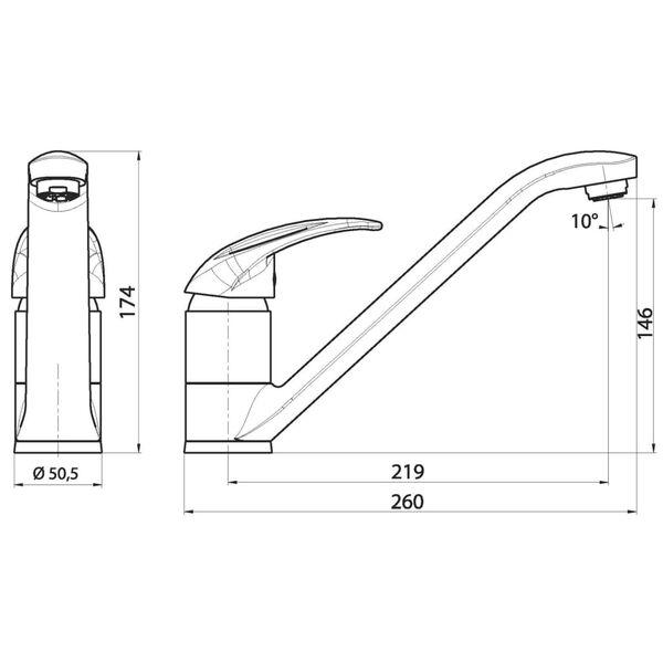 SCH&Uuml;TTE Sp&uuml;ltischarmatur ALBATROS Niederdruck Chrom