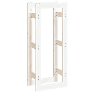 vidaXL Kaminholzregal Wei&szlig; 41x25x100 cm Massivholz Kiefer