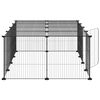 vidaXL 20-tlg. Haustierkäfig mit Tür Schwarz 35x35 cm Stahl