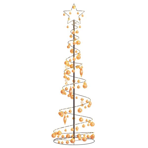 vidaXL LED Weihnachtsbaum mit Kugeln 120 LEDs Warmwei&szlig; 180 cm