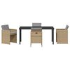 vidaXL Garten Essgruppe mit Kissen 5 pcs Beige Poly-Rattan