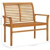vidaXL Gartenbank mit Schwarzer Auflage 112 cm Massivholz Teak