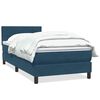 vidaXL Boxspringbett mit Matratze Dunkelblau 80x220 cm Samt