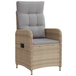 vidaXL Verstellbarer Gartenstuhl Beige und Hellgrau 57 x 63 x 94 cm