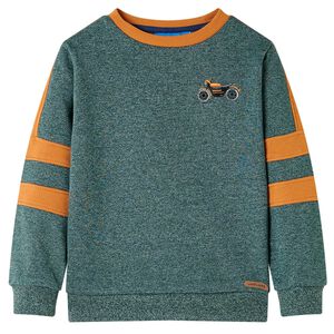 Kinder-Sweatshirt Dunkelgr&uuml;n Melange 92