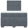 vidaXL Boxspringbett mit Matratze Dunkelgrau 120x190 cm Samt