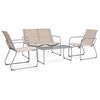 vidaXL 4-tlg. Garten-Lounge-Set Stoff und Stahl Creme